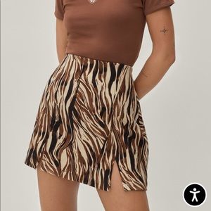 Zebra print mini skirt